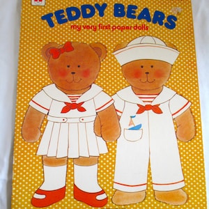 Vintage Paper Dolls 1978 Teddy Bears my very first paper dolls&#39; Book  A Whitman Book  Uncut Paperback  Very Good