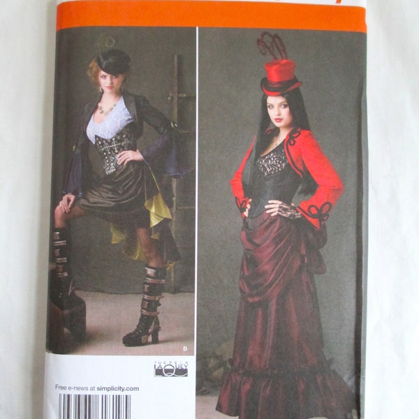 Sewing Pattern Simplicity 1819 Misses Steampunk Cosplay Costume Bolero, Skirt, Bustier Theresa Laque Size 14-22 UNCUT Factory Folded