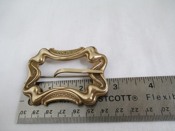 Antique Victorian Brass Sash Buckle Pin Beautiful… - image 5