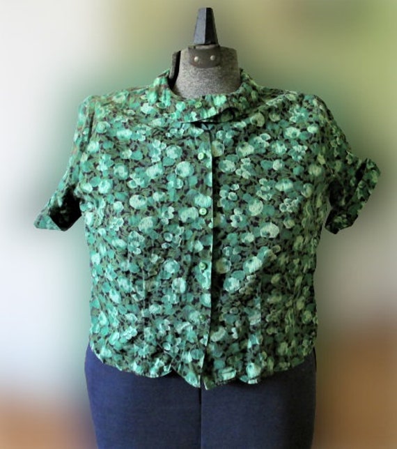 Vintage 1950s Truly Regal Blouse Shirt Button Up … - image 1