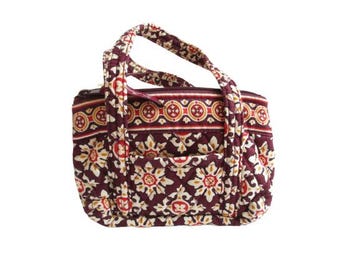 Vintage Coach Mia Lace Studs Brown Floral Rugged Purse 10064