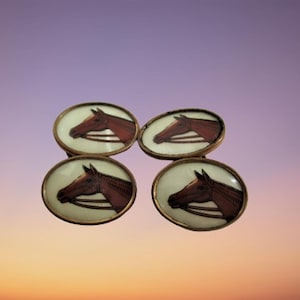 Vintage Cufflinks Horse Heads Double Sided Cufflinks Fantastic Men&#39;s Accessories  gifts for Him