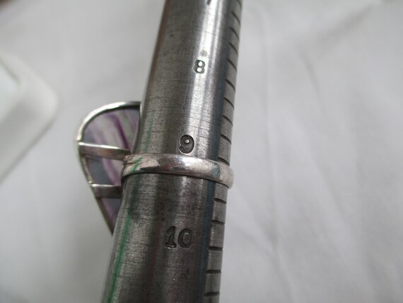 Vintage Ring Large Triangle Striped Fluorite Ster… - image 6