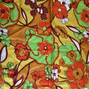 Vintage 1970&#39;s Scarf  Magnificent Flower Power Multi Color Scarf Unique Scarf Vintage Scarves