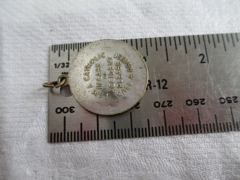 VINTAGE Saint Christopher Religious Medal Catholic Pendant Very Old Estate Spiritual PENDANT Religious Collectible