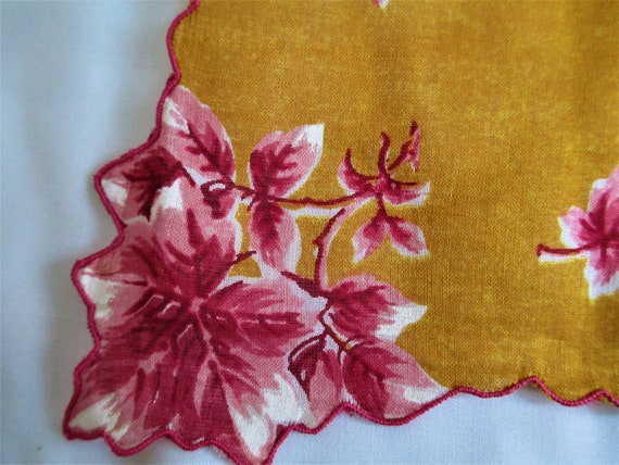 Vintage Hankie Beautiful Color Hanky Floral With … - image 4