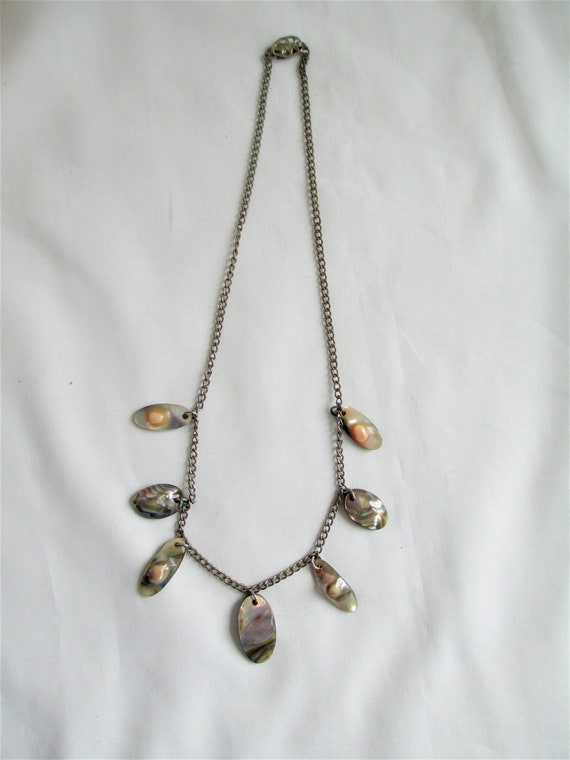 Blister Pearl Necklace 7 Blister Pearls Dangle Ne… - image 2