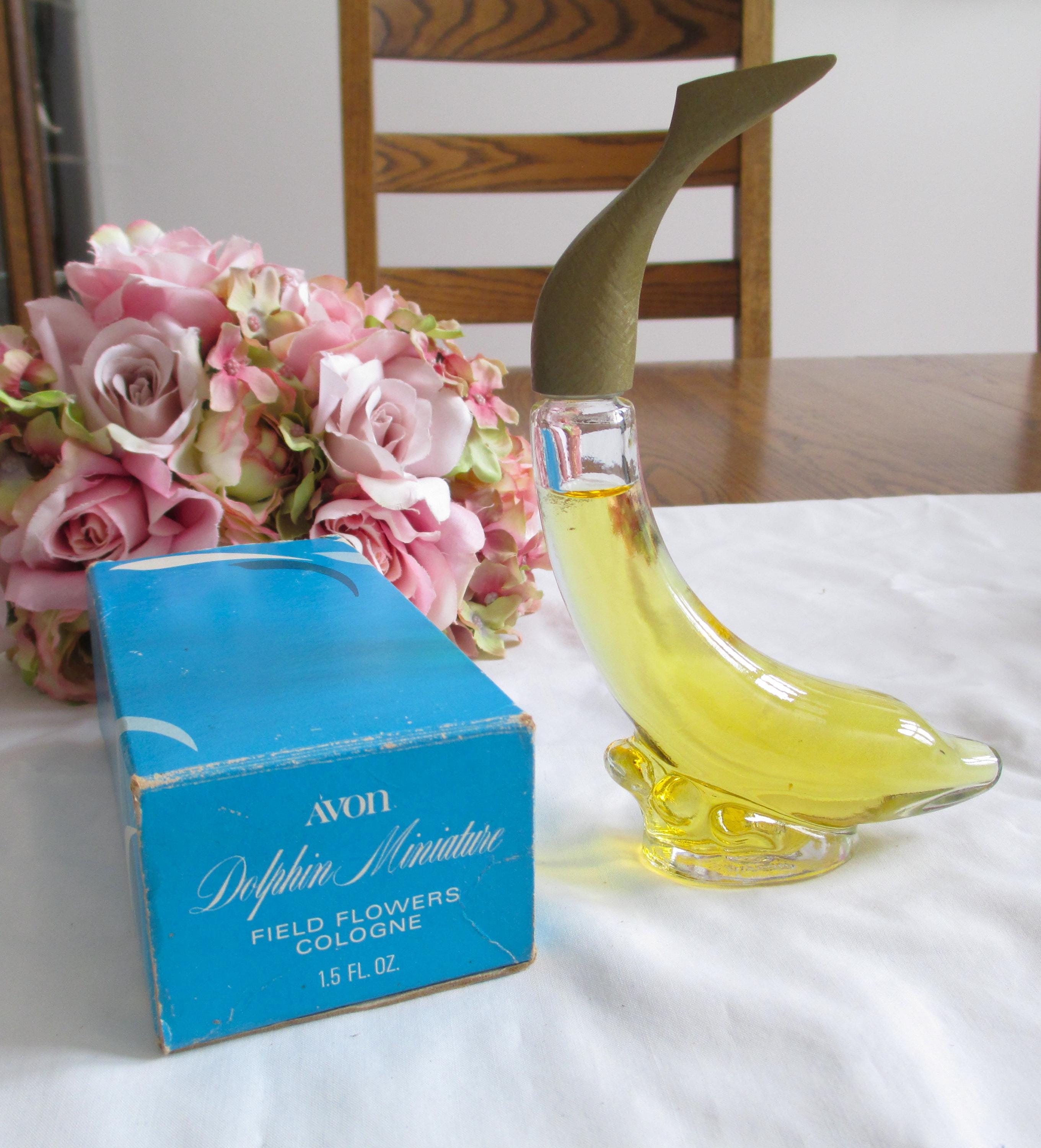 Avon Dolphin Miniature Decanter With Field Flowers Fragrance