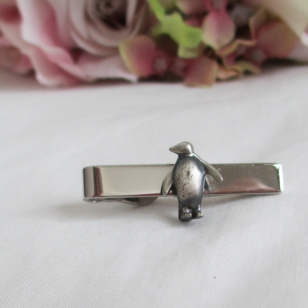 Vintage Tie Clip Swank Penguin Silver Tone Tie Clip