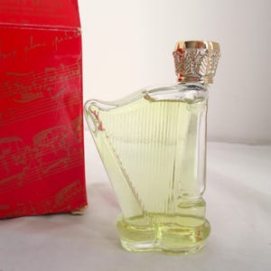 Avon 1970 Avon Heavenly Music Harp With Charisma Cologne with Original Box Vintage Avon Perfume Collectible, Vintage Avon Bottle