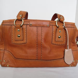 Vintage Coach Hamptons Andrea British Tan Leather Satchel 10555 Leather Gently Used Hard To Find With Dust Bag