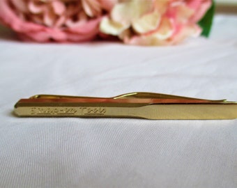 Snap-On Chisel Tool Vintage Gold Tone Tie Clip Bar  Mens Accessories Dress Attire Vintage Jewelry