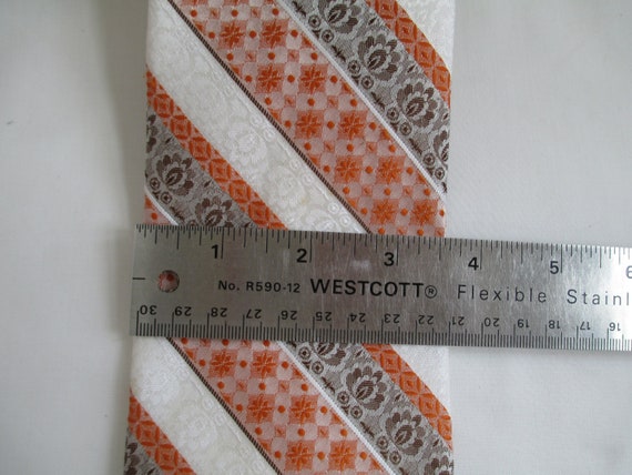 Vintage Necktie 1950's Brown And Rust Textured Ge… - image 3