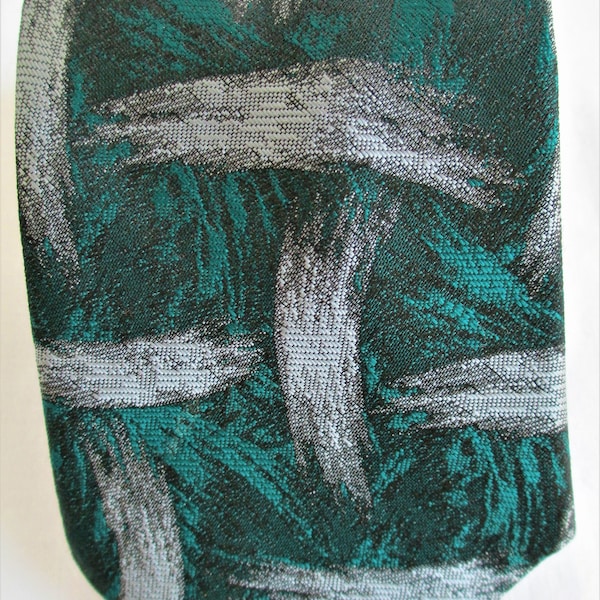 Vintage Tie Necktie Green And Grey Colored Cool Design Haggar Clothing Co Tie USA Necktie Mad Men Stylish