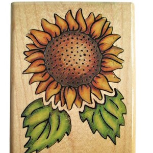 Sunflower Stamp Rubber Stampede Rubber Stamp Decorative Wood Mount Rubber Stamp Paper Crafts, Clay, jewelry
