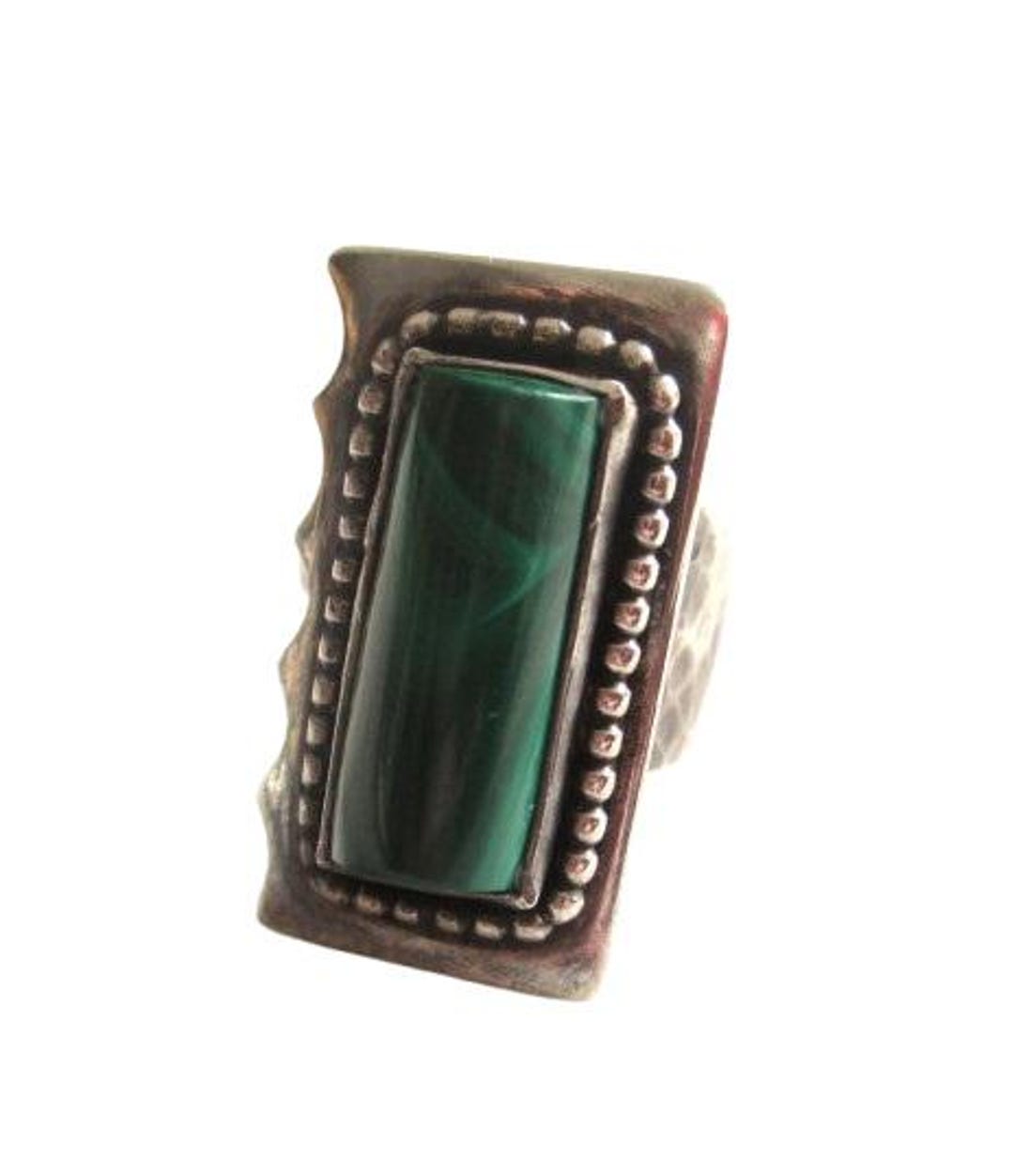 Mardill Rind Vintage Ring Native American Sterling Silver Malachite Ring Size 5 1/2 ...
