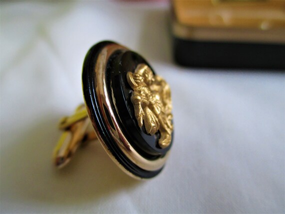 Swank Rare Valor Man On Lion Cufflinks & Tie Clip… - image 7