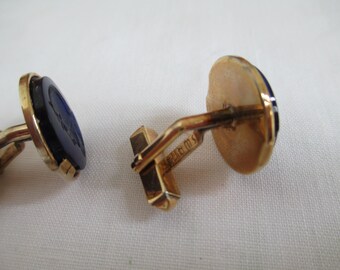 Boutons De Manchettes Swank Grand Prix - Occasion Très Bon État - Doré - Vintage