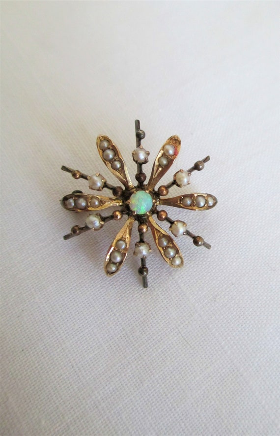 Antique Victorian Starburst with Seed Beads And F… - image 2