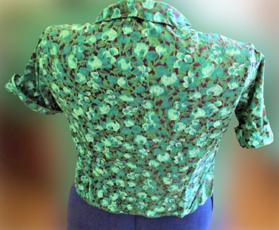 Vintage 1950s Truly Regal Blouse Shirt Button Up … - image 5