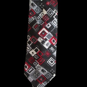 Vintage Tie Silk Hatfield House Geometric Pattern Beautiful Mens Necktie Professional Stylish Man