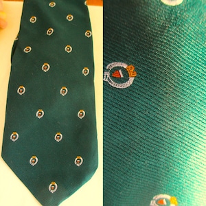 Vintage Necktie 1950&#39;s Beau Brummell Green Geometric Design Tie  Necktie Mens Neck Tie Professional Stylish