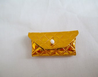 Vintage Barbie Gold Foil Quilted Clutch Purse Very Hard To Find Vintage Barbie Accessories Clothing