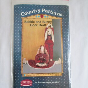 Country Bunny Sewing Pattern UNCUT Draft Dodgers Ozark Crafts Sewing Pattern UNCUT Factory Folded Vintage 1988