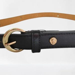 Anne Klein Black and Gold Belt ANNE KLEIN Metal Belt Gold Tone Black Enamel - Etsy main image 3