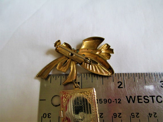 Antique Victorian Pin With Hanging Book Locket Vi… - image 7