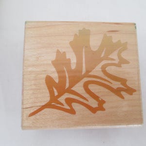 Timbro in legno con foglie di quercia, autunno, A2206E Timbro in gomma decorativo con supporto in legno, artigianato in carta, biglietti, scrapbooking, argilla