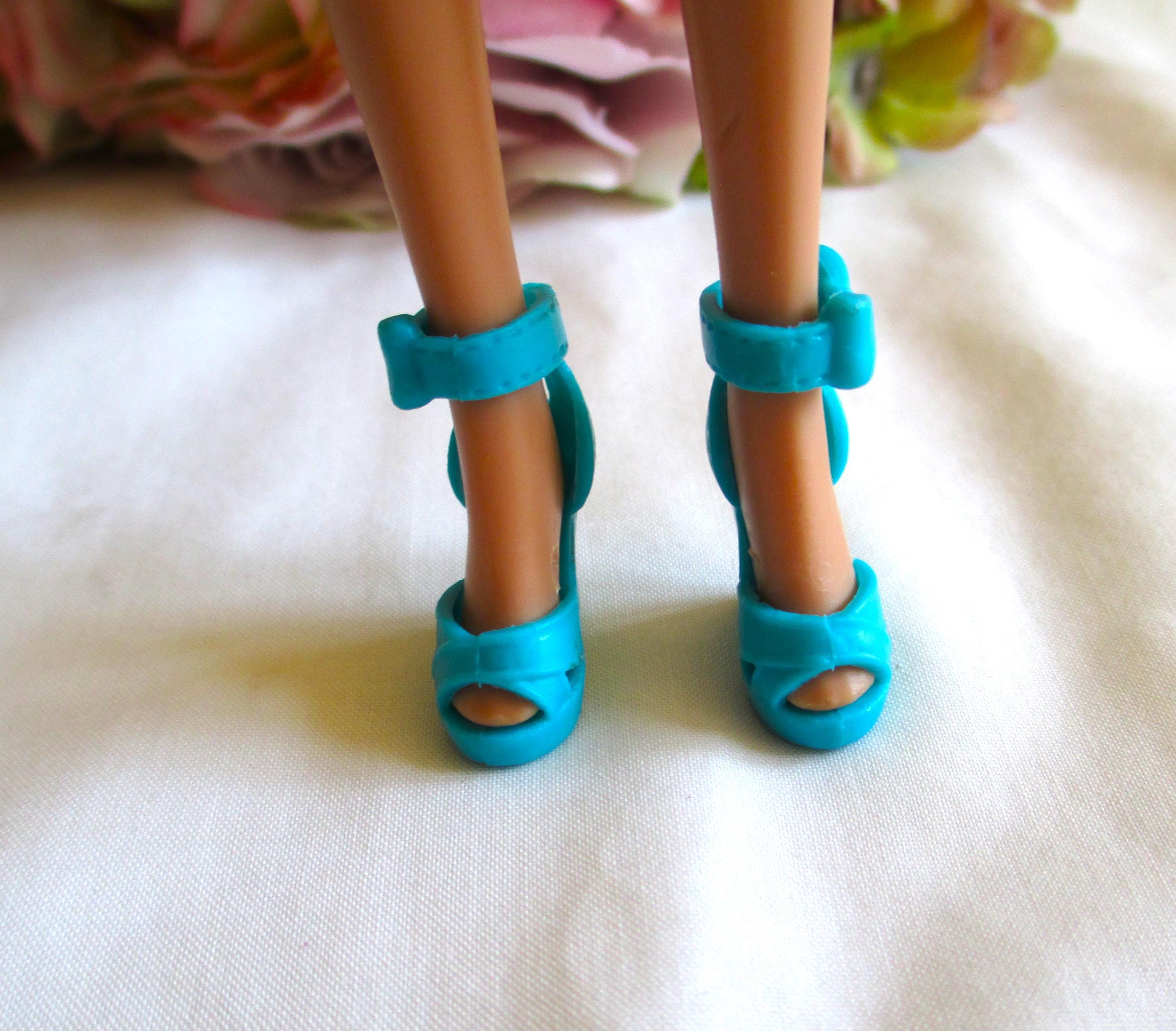 Buy Barbie Shoes Teal With Bows High Heels Strappy Fashion Mattel
