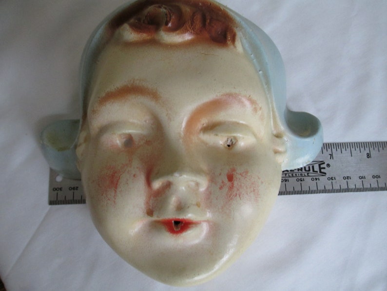 Vintage String Holder Dutch Girl Chalkware String Holder Holland Very Old Chalkware