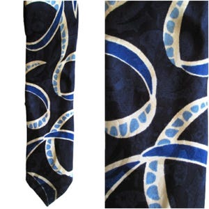 Vintage Necktie 1940s Pilgrim Cravats Necktie Blues Art Deco Neck Tie Geometric Awesome Design And Color Men&#39;s Professional Stylish Couture