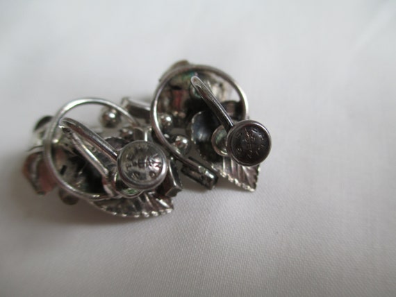 Vintage Sterling Rose Flower Roses With Rhineston… - image 9