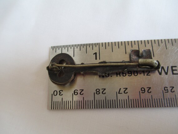 Antique Key Victorian Rolled Gold Key Shape Pin /… - image 5