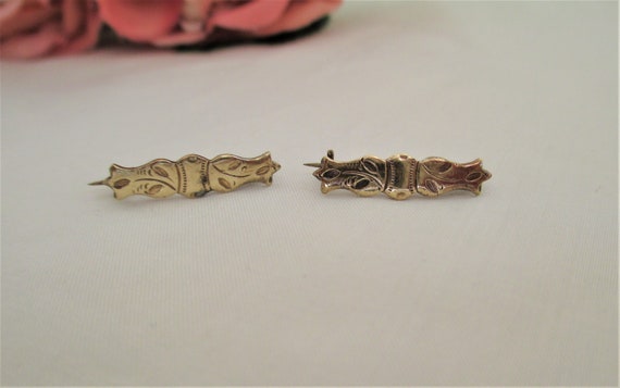 Antique 1800's Cuff Pins Collar Pins Small Bar Pi… - image 7