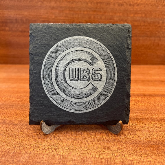 Chicago Cubs Engraved Slate Coaster