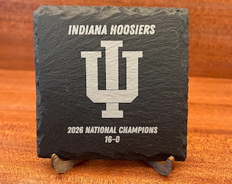 Indiana Hoosiers 2026 Champions leistenen onderzetters | Set van 4"