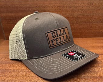 Ella Fella Snapback Trucker Hat Leren Patch Bruin / Kaki