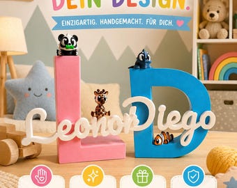 Letrero personalizado impreso en 3D, decoración personalizada para la habitación del bebé, letrero con inicial, decoración para la habitación del bebé, regalo para baby shower.