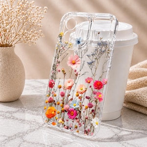 Purple Floral Clear Phone Case Aesthetic Soft Silicone Shockproof Slim Cover for iPhone Models