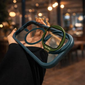 Magnetic Phone Case With Camera Lens Cover Stand Shockproof Clear Protective Slim Design Green