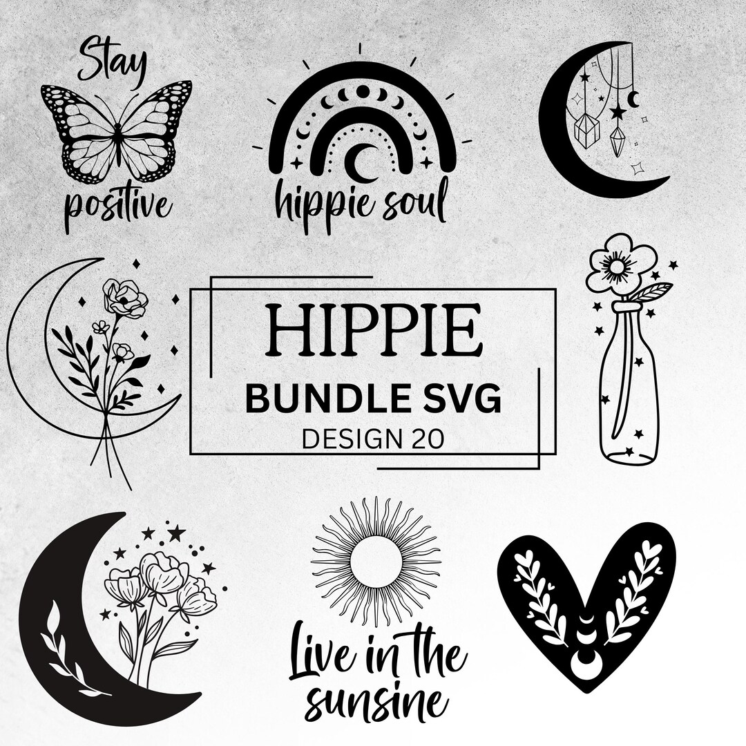 Hippie Soul SVG Bundle – Retro, Boho and Motivational Designs for ...