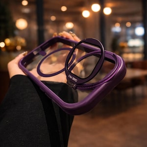 Magnetic Phone Case With Camera Lens Cover Stand Shockproof Clear Protective Slim Design Purple