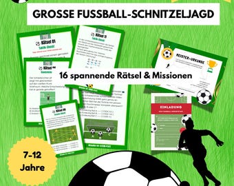 Fußball Schnitzeljagd 7-12 Jahre PDF | Schatzsuche Kindergeburtstag zum Ausdrucken | Indoor & Outdoor Rätselspiel | WM 2026 Special Aktion