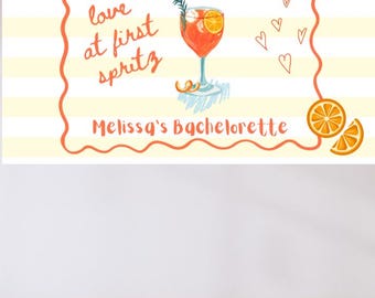 Love at First Spritz Banner Mockup | Editable Canva Sign (Digital Download)