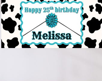 Turquoise Birthday Mockup Banner | Editable Canva Sign (Digital Download)