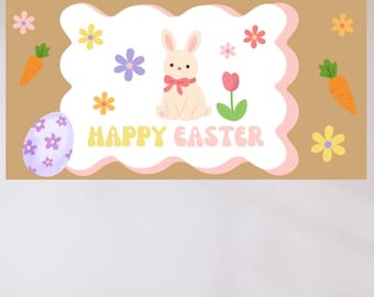 Happy Easter Mockup | Editable Canva Template (Digital Banner)
