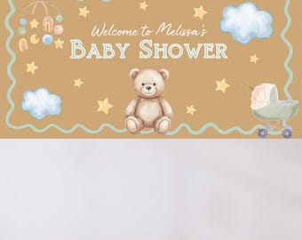 Baby Shower Banner Mockup | Editable Canva Sign (Digital Download)